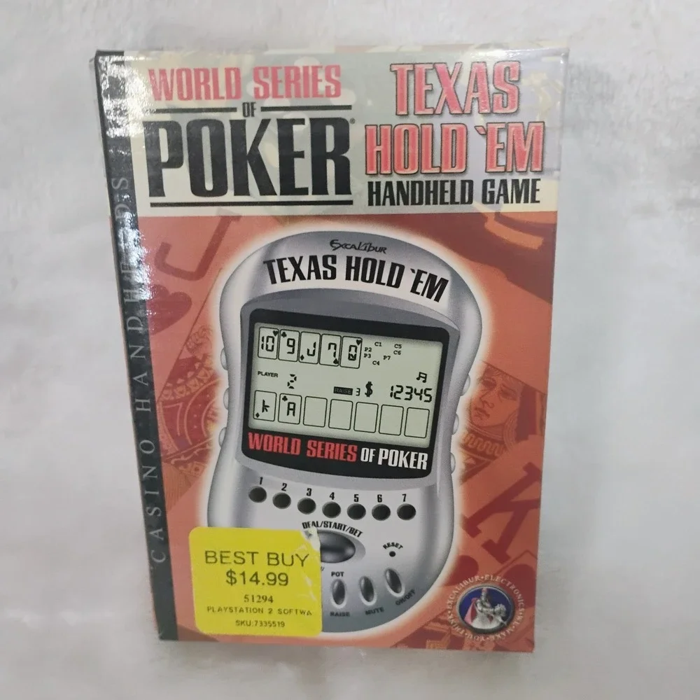 Texas Hold Em Poker Handheld Excalibur World Series Electronic Game NEW N